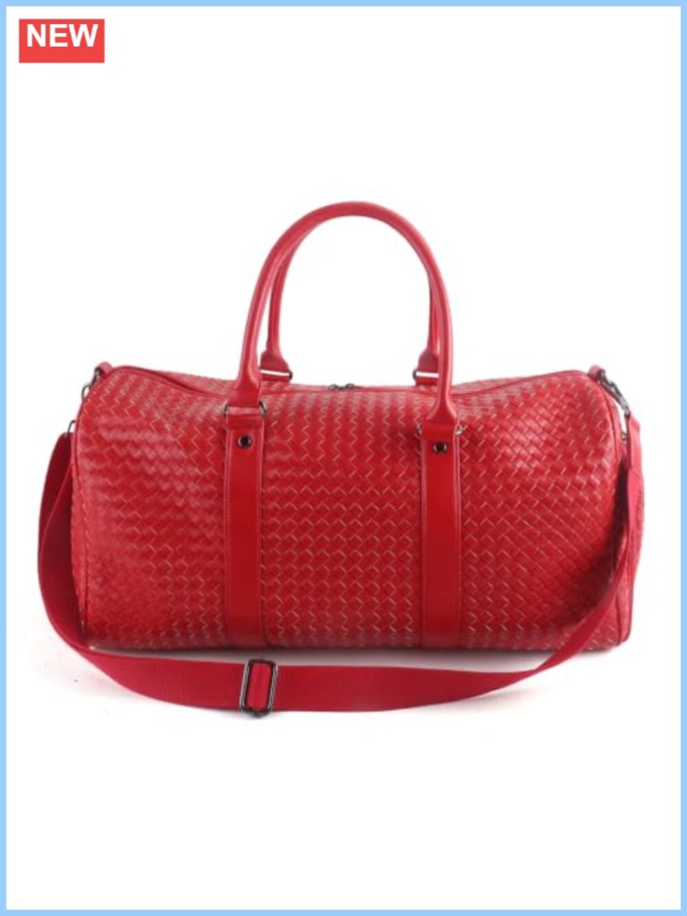 Woven PU Leather Travel Duffel Weekender Overnight Bag Trolley Sleeve 20"